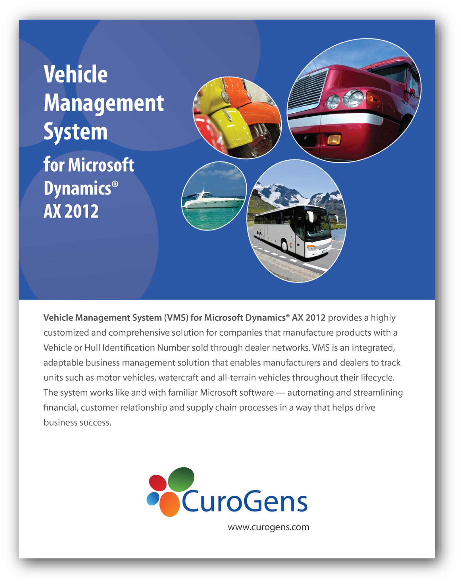 CuroGens Releases Version 3.0 of Vehicle Management System (VMS) for Microsoft Dynamics AX 2012